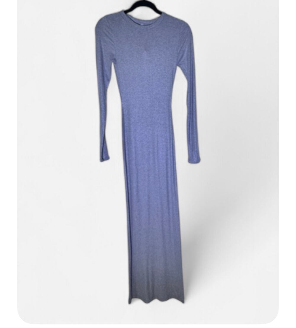 SKIMS Soft Lounge Crew Neck Long Sleeve Maxi Dress Grey S